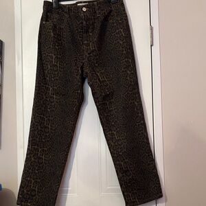 Oat New York Leopard Print Jeans - Brown and Black